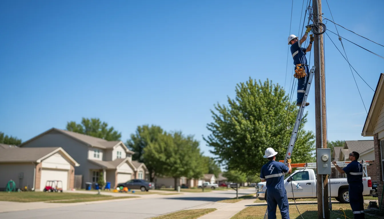 Residential electrician providing installation services in Kemp, OK